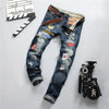 Straight Slim Jeans Splash-ink Old Fashion