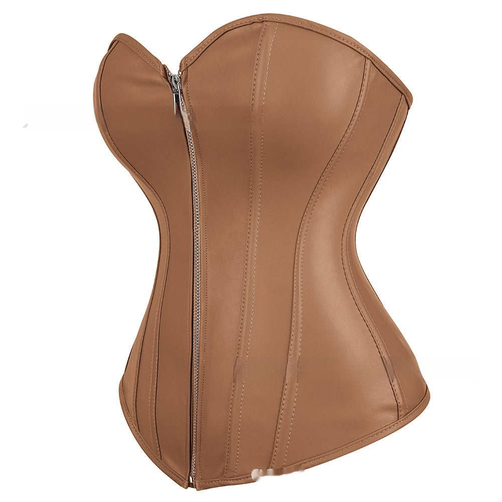 Body modellante corto con cerniera, sexy, contenitivo e pancia piatta