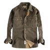 American Retro Trend Stripes Men's Long-sleeved Shirt Woven Cotton Washed Comfort And Casual Overalls