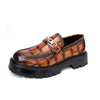 Autumn Men's Fashion Platform Increased Plus Size Crocodile Pattern Loafers