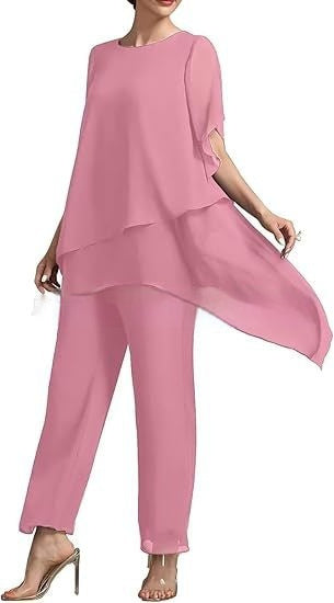 New Elegant Chiffon Solid-Color Loose Irregular Fashionable Set