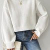 Short Round Neck Solid Color Sweater All-matching Wear