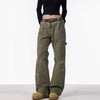 Ripped Cargo Jeans Straight Logging Casual Trousers