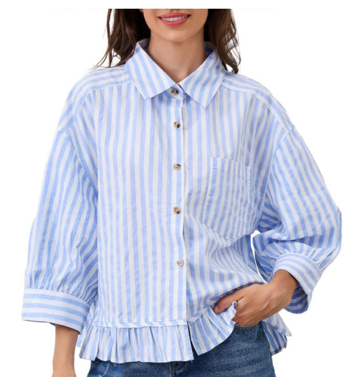 Maglia casual dal taglio morbido con abbottonatura frontale e maniche a tre quarti