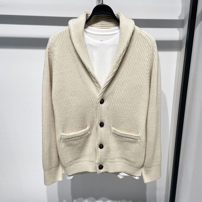 Men's Korean Style Fashion Hooded Casual Knitted Cardigan Sweater Coat