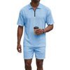 Polo da uomo, casual, a maniche corte, pantaloncini sportivi