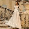 Abito da sposa a maniche lunghe Stile Mori Abito da sposa semplice girocollo