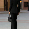 Slimming Solid-Color Long-Sleeve Suit For Women