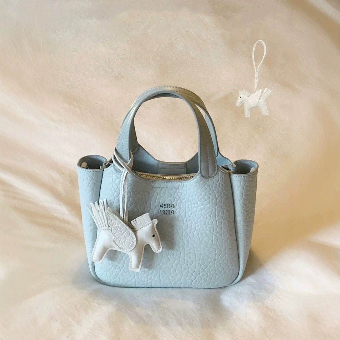 Borsa a tracolla portatile da donna, azzurra, per pendolari