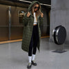 Korean Style Women's Fashion Plaid Hooded Long Fluffy Coat