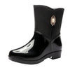 Fashion Rain Boots Women's Middle Tube Non-slip Warm