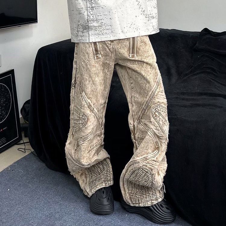 Pantaloni da donna larghi e versatili con piegatura a coltello da pavimento americani