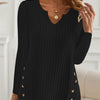 Simple Solid Color Casual Knitted Button Sweater