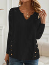 Simple Solid Color Casual Knitted Button Sweater