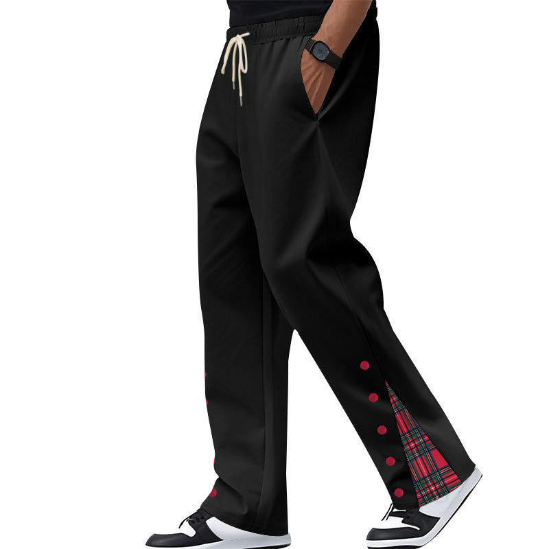 Pantaloni della tuta dritti senza patta con coulisse in contrasto di colore