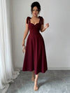 Lace-up Waist-cinching Maxi Dress