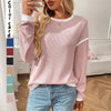 Women's Round Neck Imitation Sweater Long Sleeve Loose Multicolor Top