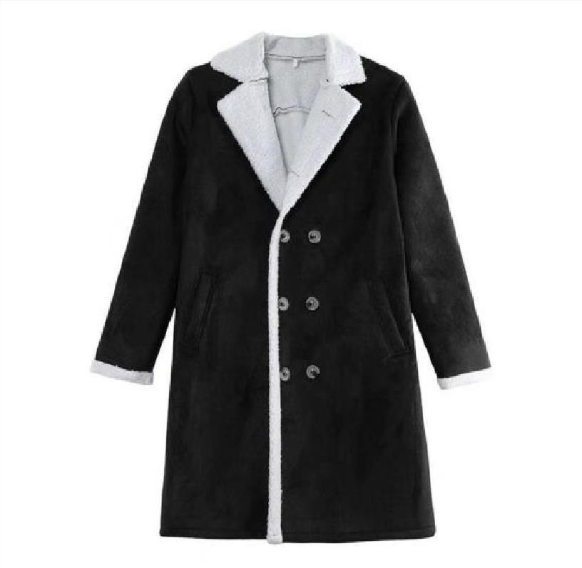 Winter Hot Style Faux Deerskin Polar Fleece Long Warm Coat