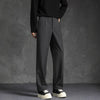 Black Loose Drooping Straight Casual Suit Pants