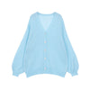 Solid Color And V-neck Knitted Solid Color Casual Cardigan Button Top Coat
