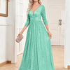 Vestito da sera formale con paillettes, scollo a V, vita alta