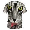 T-shirt da uomo con stampa digitale e maniche corte con gatto carino