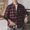 Retro Plaid Shirt Men's Long Sleeve Loose All-matching