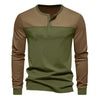 Men's New Retro Color Block Long Sleeve Base Shirt