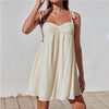 Womens Stylish Comfortable Mini Solid-color Loose-fit Slip Dress