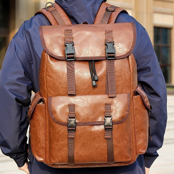 PU Leather Business Outdoor Backpack