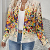 Autumn Printed Cardigan Women's Casual Baseball Jacket