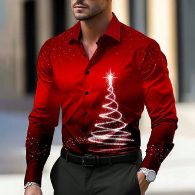 Hawaiian Shirt Printed Men's Long-sleeved Shirt