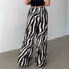 Pantaloni Eleganti A Gamba Larga Stampati Da Donna