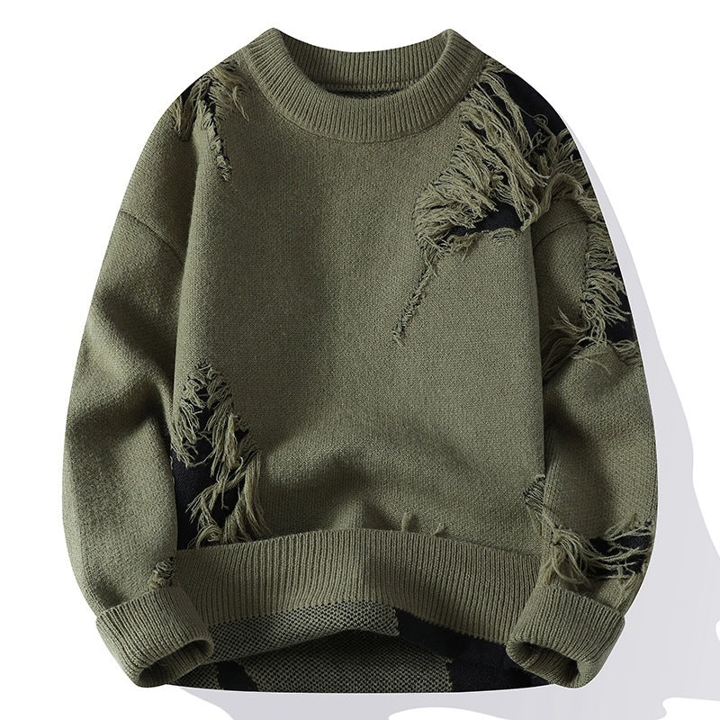 Fashion Casual Round Neck Loose Men's Sweater