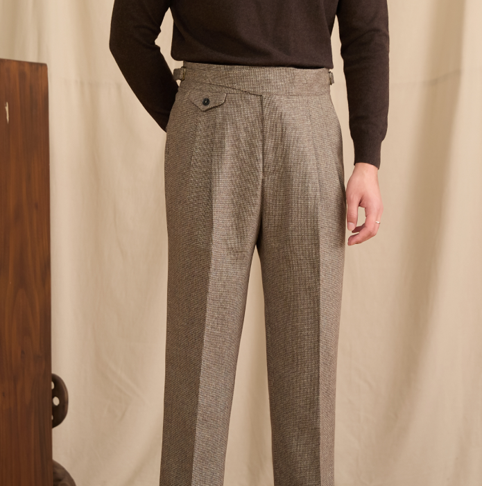 Trendy Wool Casual Gurkha High-rise Straight-leg Pants