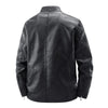 Men's Motorcycle Leather Coat Spring And Autumn Solid Color Stand Collar