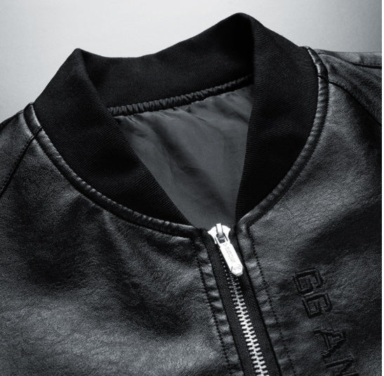 Men's Spring And Autumn Leather Jacket