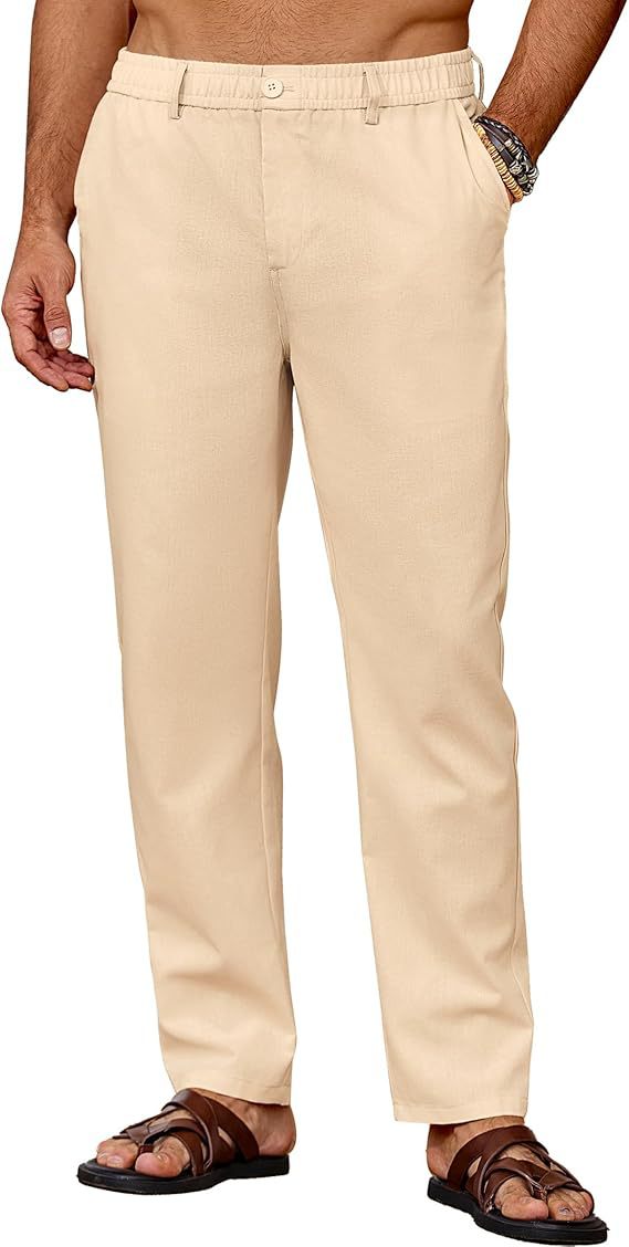 Men's Casual Breathable Drawstring Pants Breathable Casual Pants With Slight Stretch