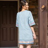 Loose-fitting Plus-size Dress With Three-quarter-length Sleeves