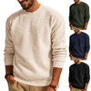 Maglione da uomo a girocollo in maglia a nido d'ape, top casual