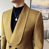 Abito casual da uomo doppiopetto con collo verde