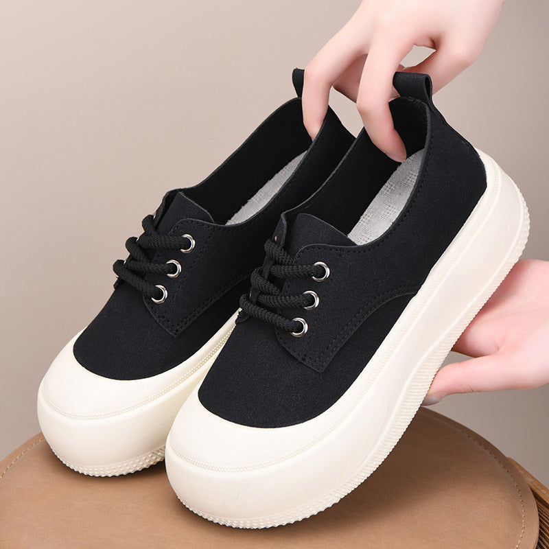 Height Increasing 4CM Platform Shoes Women's Casual Platform Round Toe Loafers