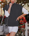Woven Loose Pullover Turtleneck Sweater Women
