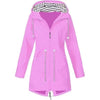 Womens Waterproof Raincoat Casual Basic Outdoors Drawstring Trench Lightweight Drawstring Jackets Hiking Clothes For Women
