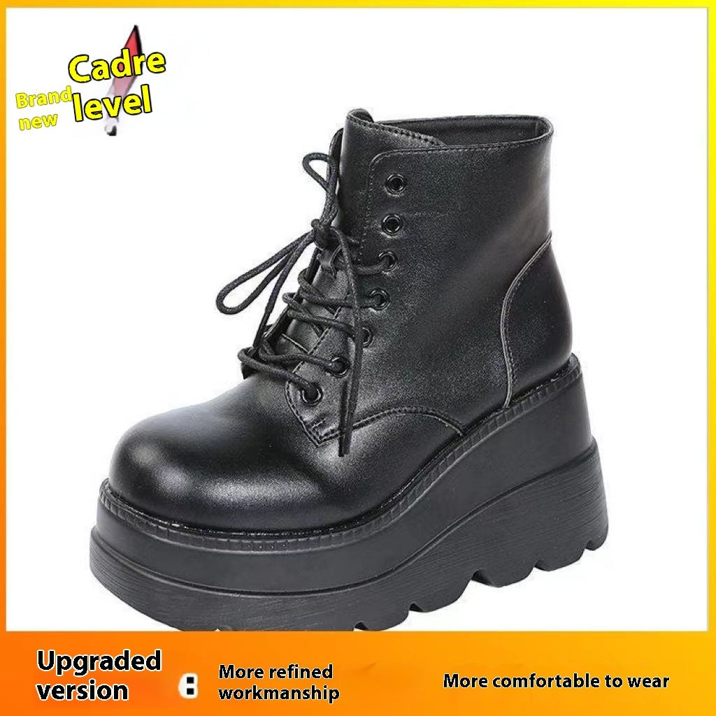 British Style Bootie Women's Fashion Platform Wedge Platform Martin Boots