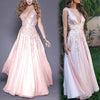 Vestito da sera senza maniche con scollo a V e paillettes