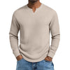Men's Slim-fit Casual Long-sleeve V-neck Top