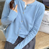 Gray Knitted Cardigan Women's Autumn Outerwear High-grade Sweater Coat