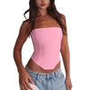 Top da donna asimmetrico a fascia con cinghie e vita attillata alla moda