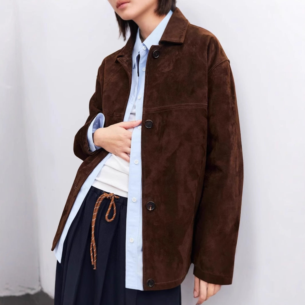 Cappotto in cashmere di media lunghezza con cintura e colletto alla Peter Pan in stile retrò francese elegante